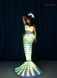LED 全彩发光性感美人鱼服装
