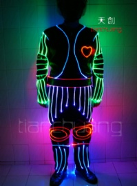 Heart-beat LED Light up fiber optic dance costume